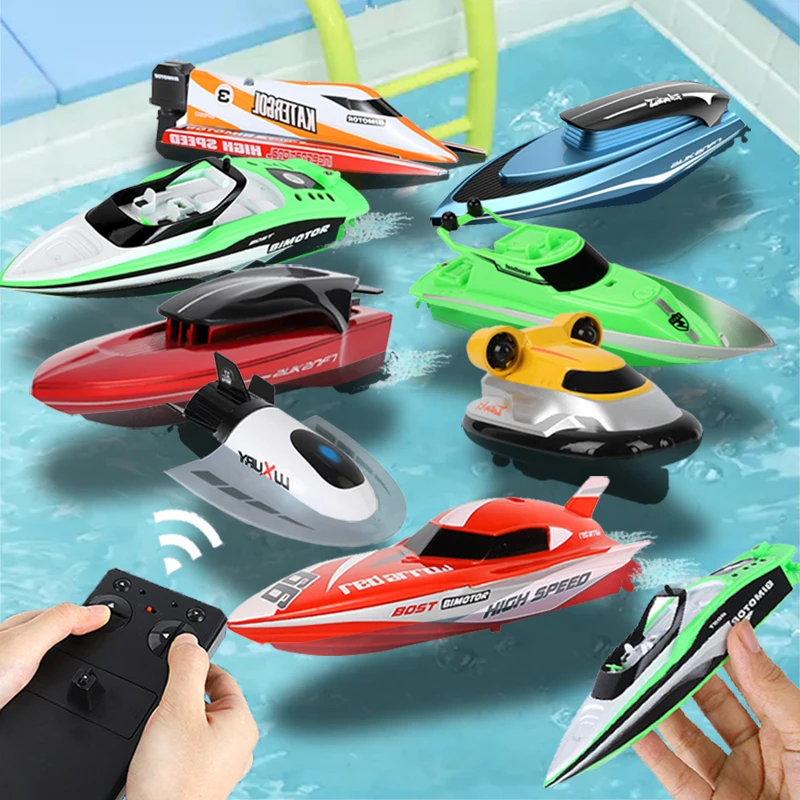 

2.4G Mini Fun Rc Speed Boat Remote Control Ship Submarine Bath Tub Electric Water Toy for Boy Kids Children Family Swimming Pool