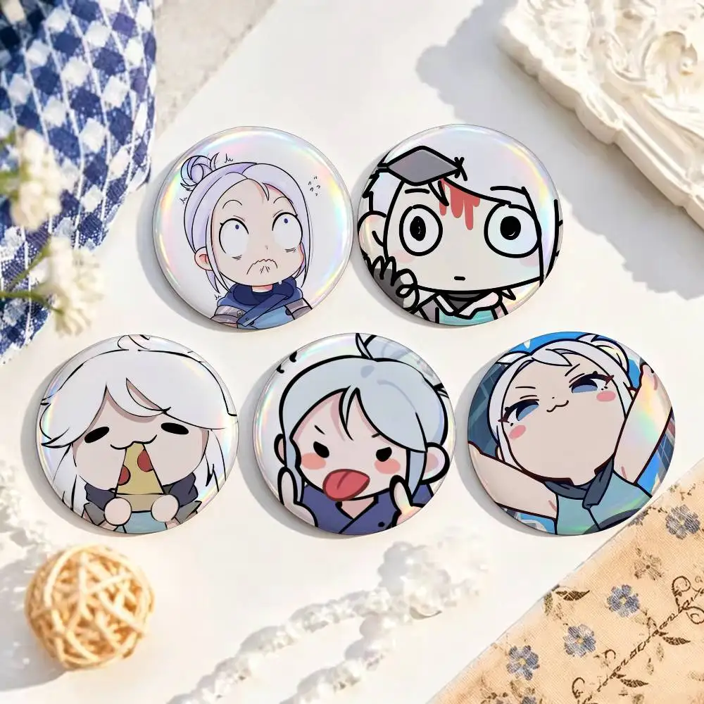 Valorant Jett  Enamel Pin Tinplate Round Brooch Cosplay Nijigen Otaku Culture Badge 25mm 32mm 44mm 58mm