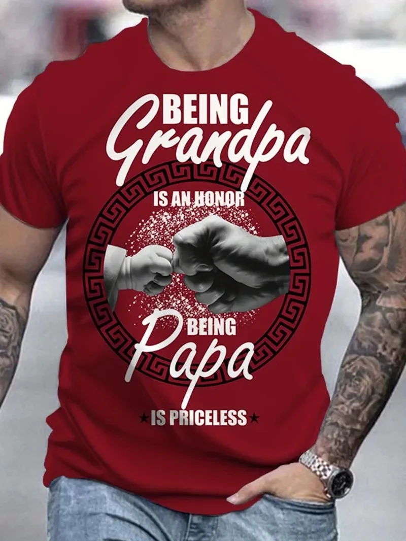 

Men's T-Shirt for Men Dad Is Priceless 3D Printed T Shirt Summer Top Short Sleeve Clothes Casual Tee Shirt Streetwear