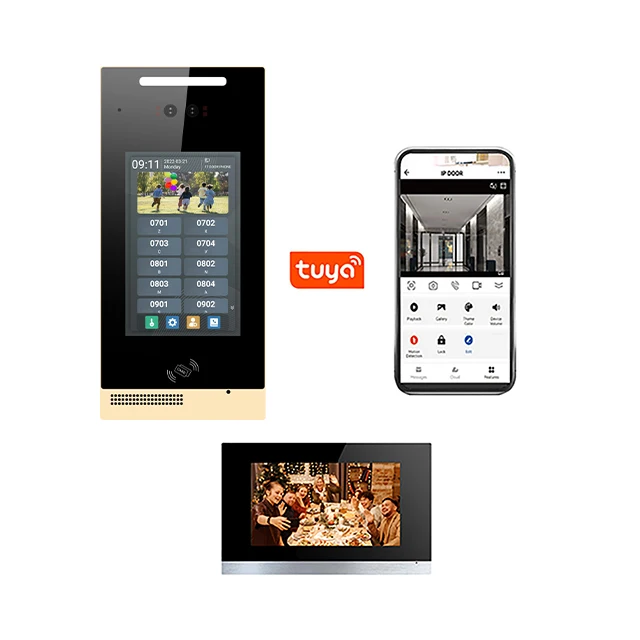 JinD المنزل الذكي البصرية IP فيديو نظام الاتصال الداخلي هواتف الباب مع تويا لبناء شقة متعددة فيديو الاتصال الداخلي