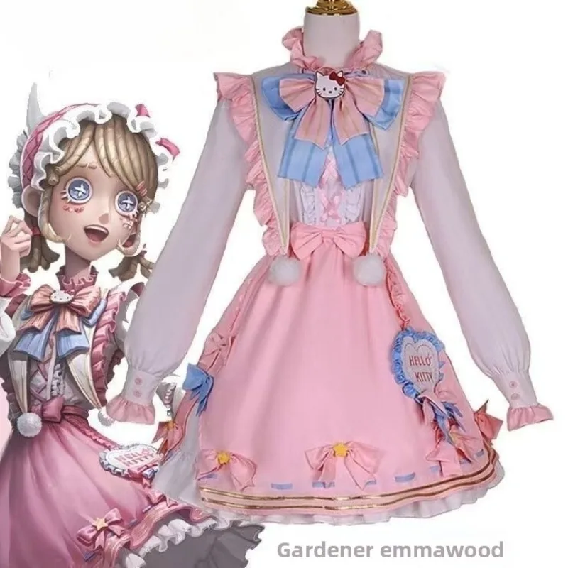 

Hello kitty Identity 5 cos gardener Emma Woods cosplay costume 2D cartoon cute role-playing festival party game costume