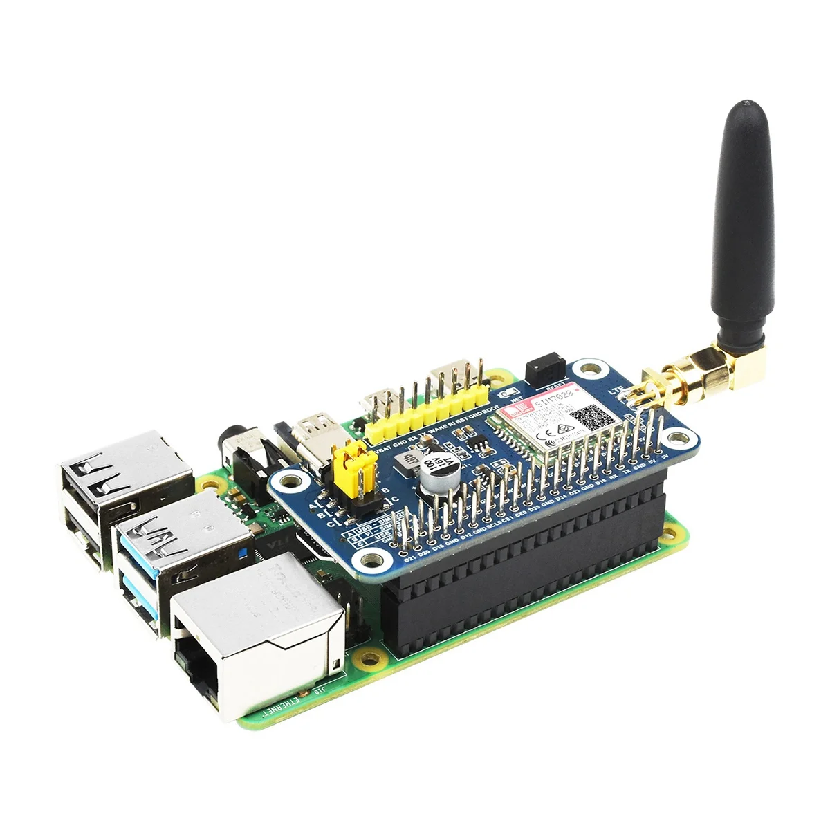 Raspberry Pi用の効率的なSIM7028無線通信モジュールNB-IoTハット