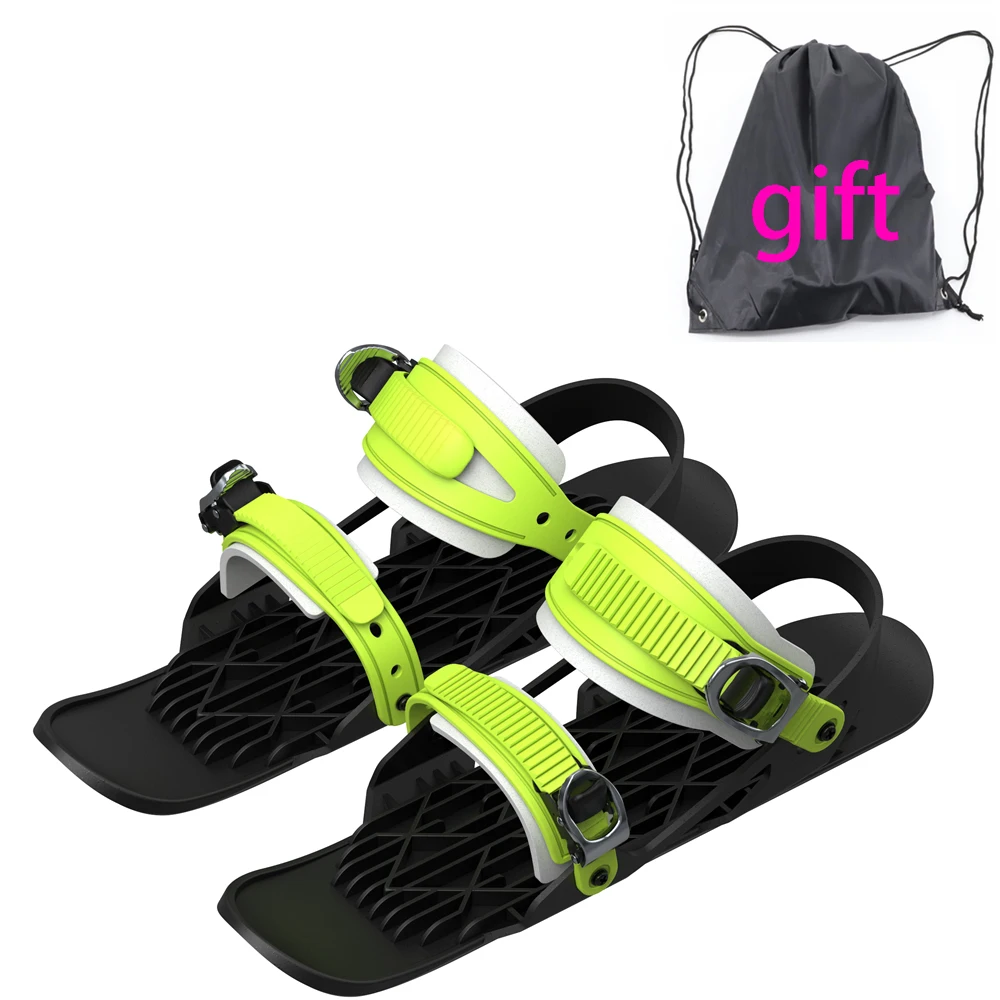 Mini patines de esquí cortos para adultos, ajustables, fácil control de bordes, esquís de nieve, zapatos de invierno