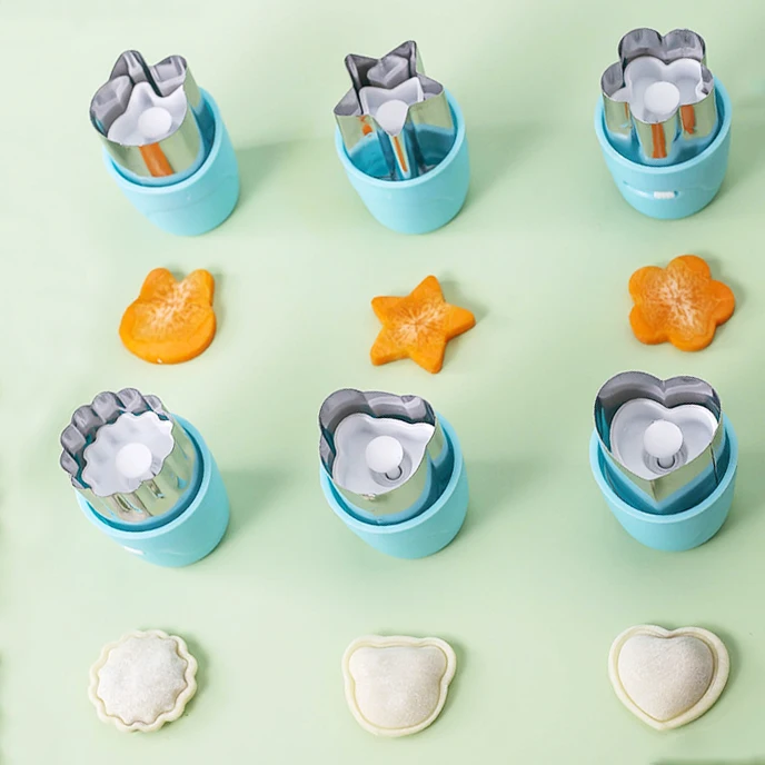

6 Stainless Steel Fruit Molds, Vegetable Sandwich Biscuit Cutting Machine, Food Grade Biscuit Molds, DIY Baking Tools