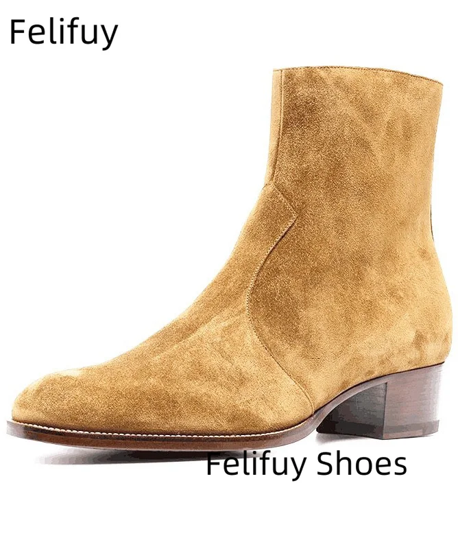 جلد طبيعي بني عالي الجودة أحذية الشتاء أحذية العمل غير الرسمية في الهواء الطلق كعب منخفض أحذية رجالي ريترو البقرة المدبوغ أحذية للرجال