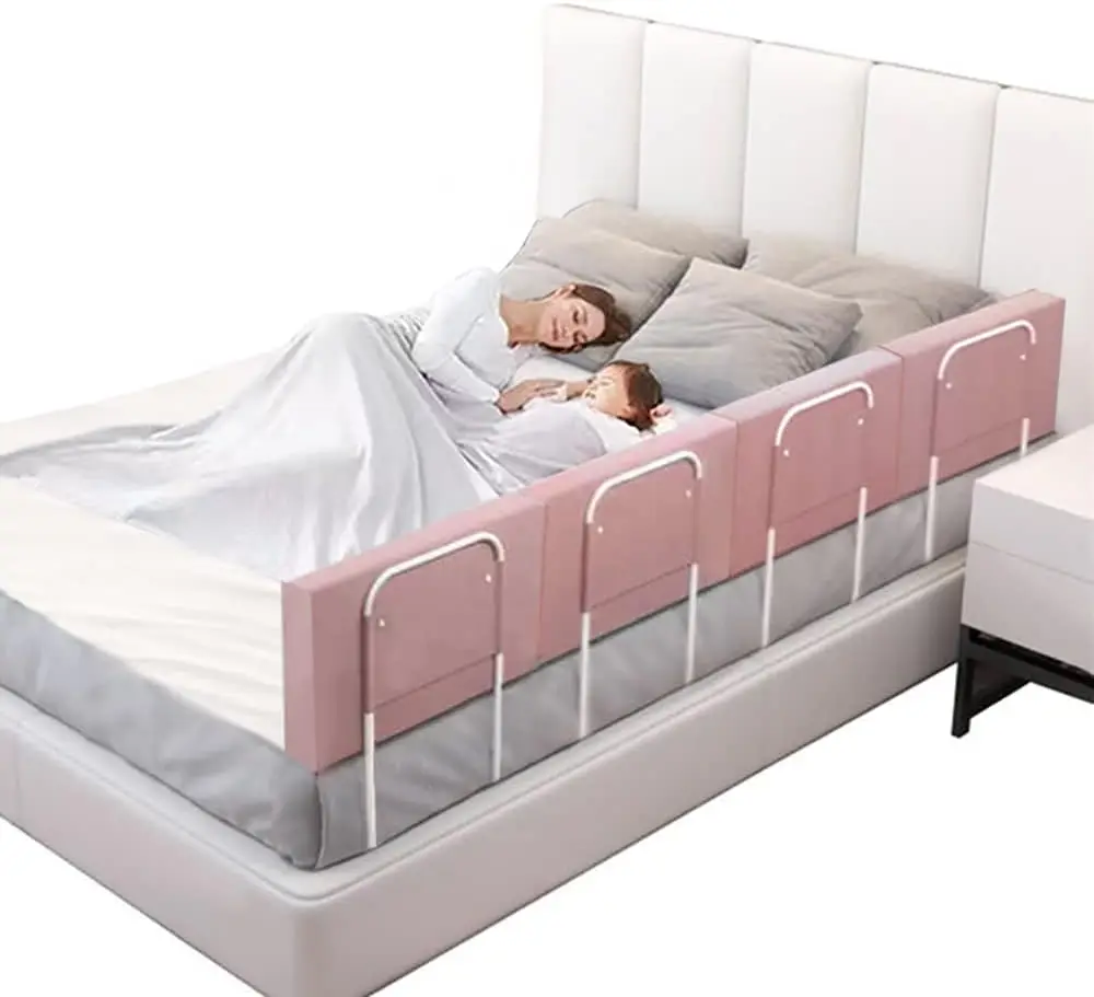 Riel rojo para niños pequeños, niños, adultos, rieles laterales de cama de 78,7 pulgadas para tamaño completo, Queen, King, Twin, litera, camas de dormitorio para evitar caídas, rieles de cama