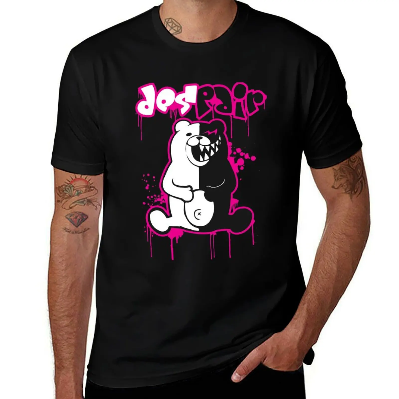 

Danganronpa- Monokuma-Despair - Pink T-Shirt t shirt personalised man tshirt T-Shirt