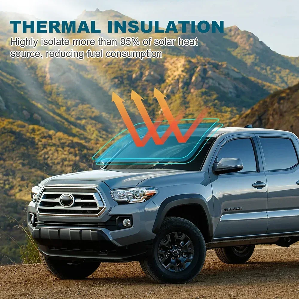 Pre-cut Car Side Window Privacy Tint Film Auto Sticker Foils Solar UV Protector Mirror Films Black For Toyota Tacoma 2016-2023