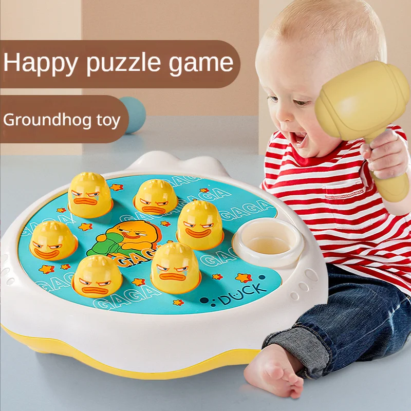 Cartoon Groundhog  Montessori Baby Toys Toddler Educational  Birthday Gift Animal Theme Knocking Game Parent Child Board Game