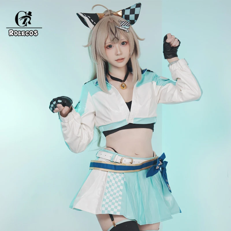ROLECOS เกม Genshin Impact Kirara ชุดแข่งคอสเพลย์เครื่องแต่งกาย Kirara คอสเพลย์เครื่องแต่งกายฮาโลวีนผู้หญิง Fullset ชุด