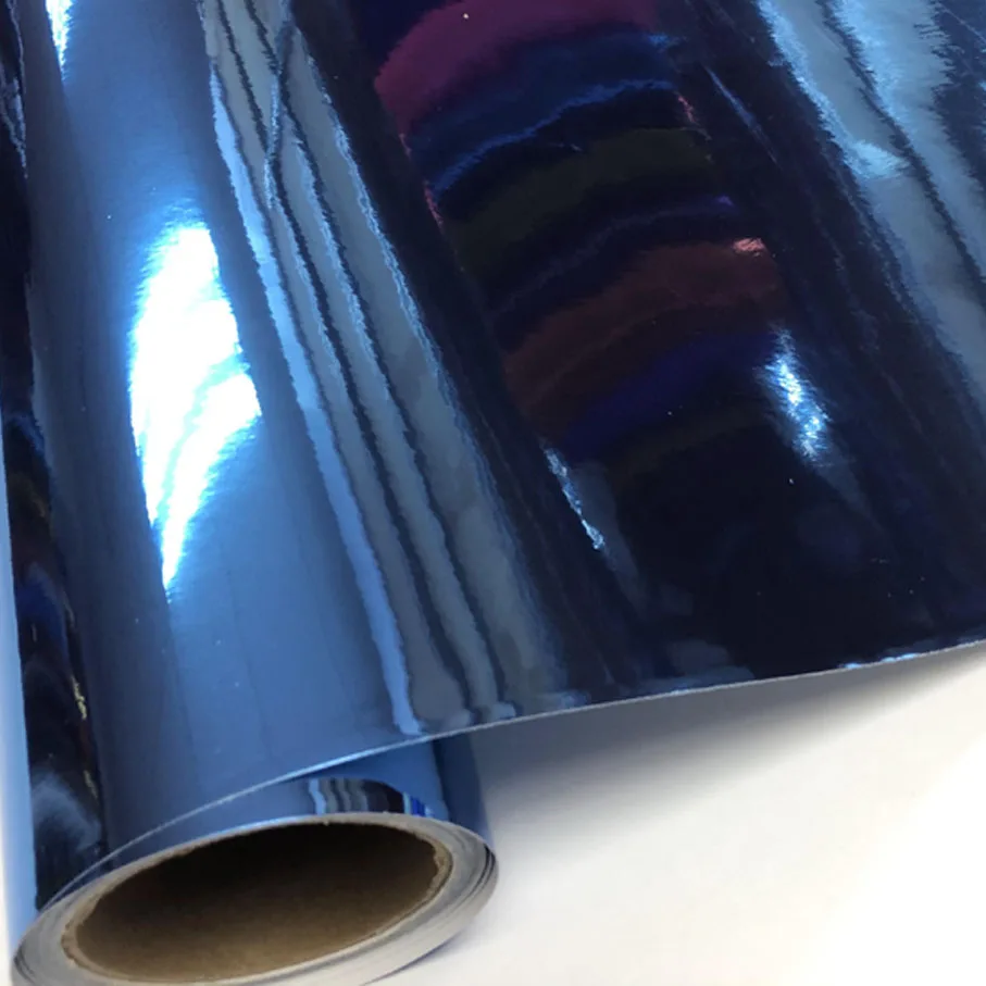 high stretchable light blue Chrome Air Bubble Free Mirror Vinyl Wrap Film Sticker Sheet emblem Car Bike Motor Body Cover