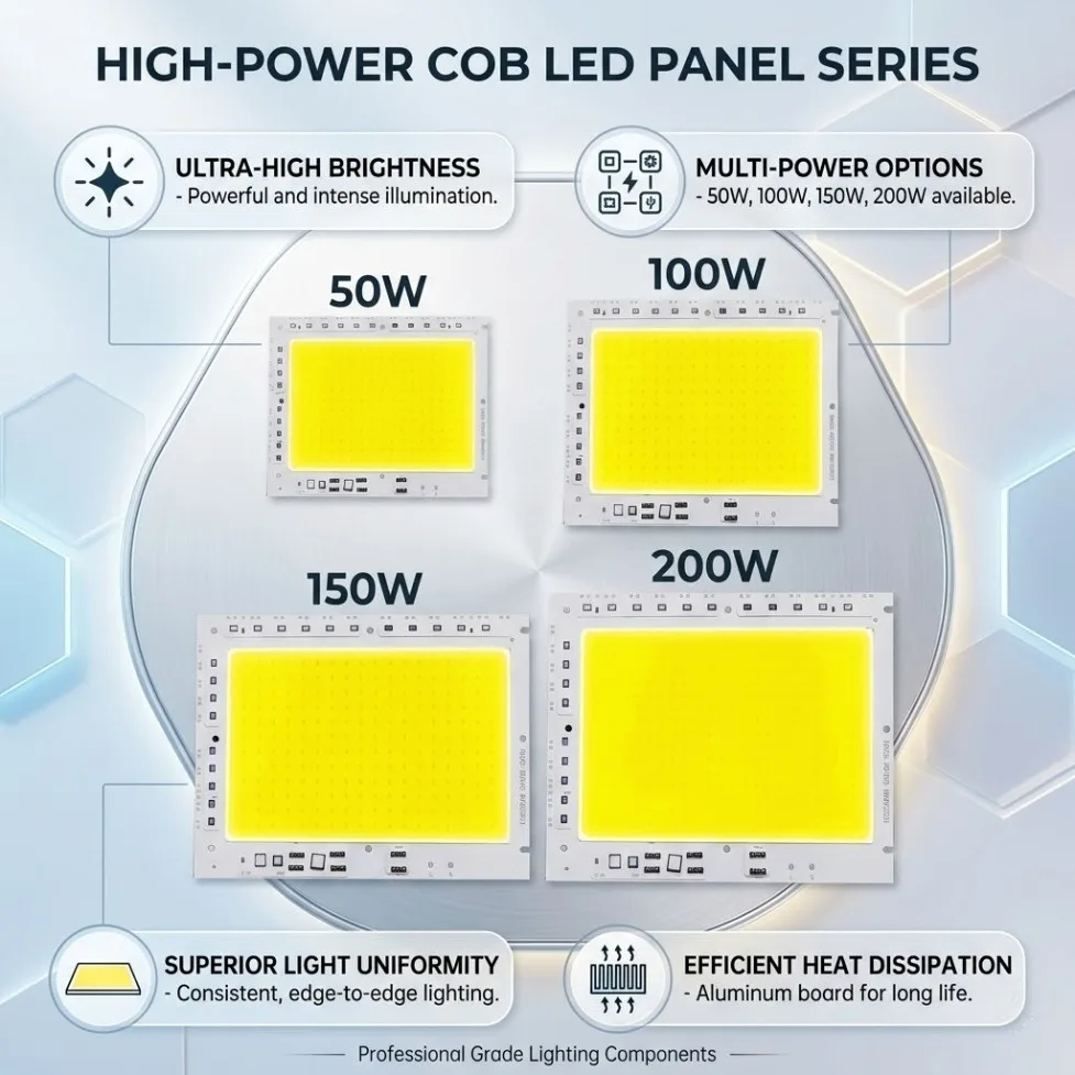 AC200-240V COB LED Chip 50/100/150/200W Smart IC No Need Driver Integrated Light Source for DIY Flood Light Spotlight Lighting