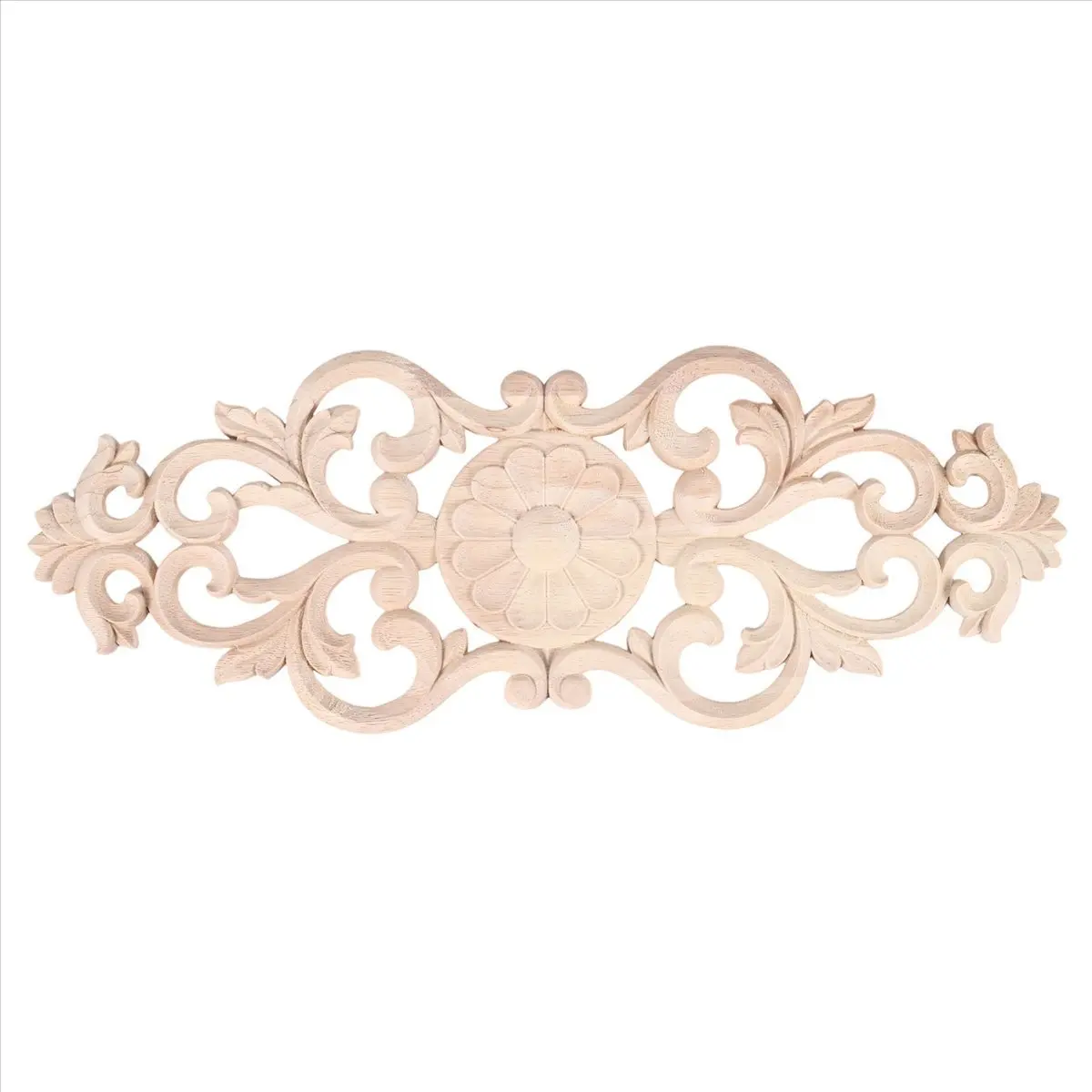 KSOL Rubber Wood Carved Applique Retro Furniture Crafts Decor New(40*15cm)
