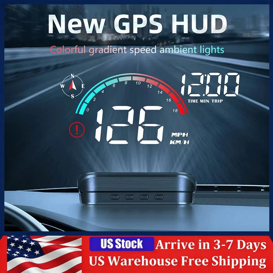 

Digital Speedometer Universal GPS Car HUD Head Up Display Car Hud Speedometer Colorful LED Speed Display For All Car RPM KMH MPH