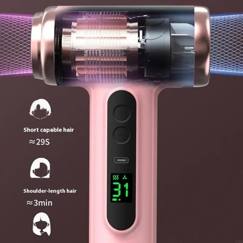 200W Dry Hair Blower Hair Dryer Hair Blower Rechargeable Quick Dry Blow Dryer Quick Styling Tool Fast Hair Drying Device