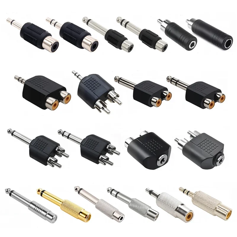 5 pièces stéréo 1/4 "prise mâle vers RCA femelle Jack 6.35mm 3.5mm Audio Mono adaptateur connecteur prise de Conversion TS pour maison KTV