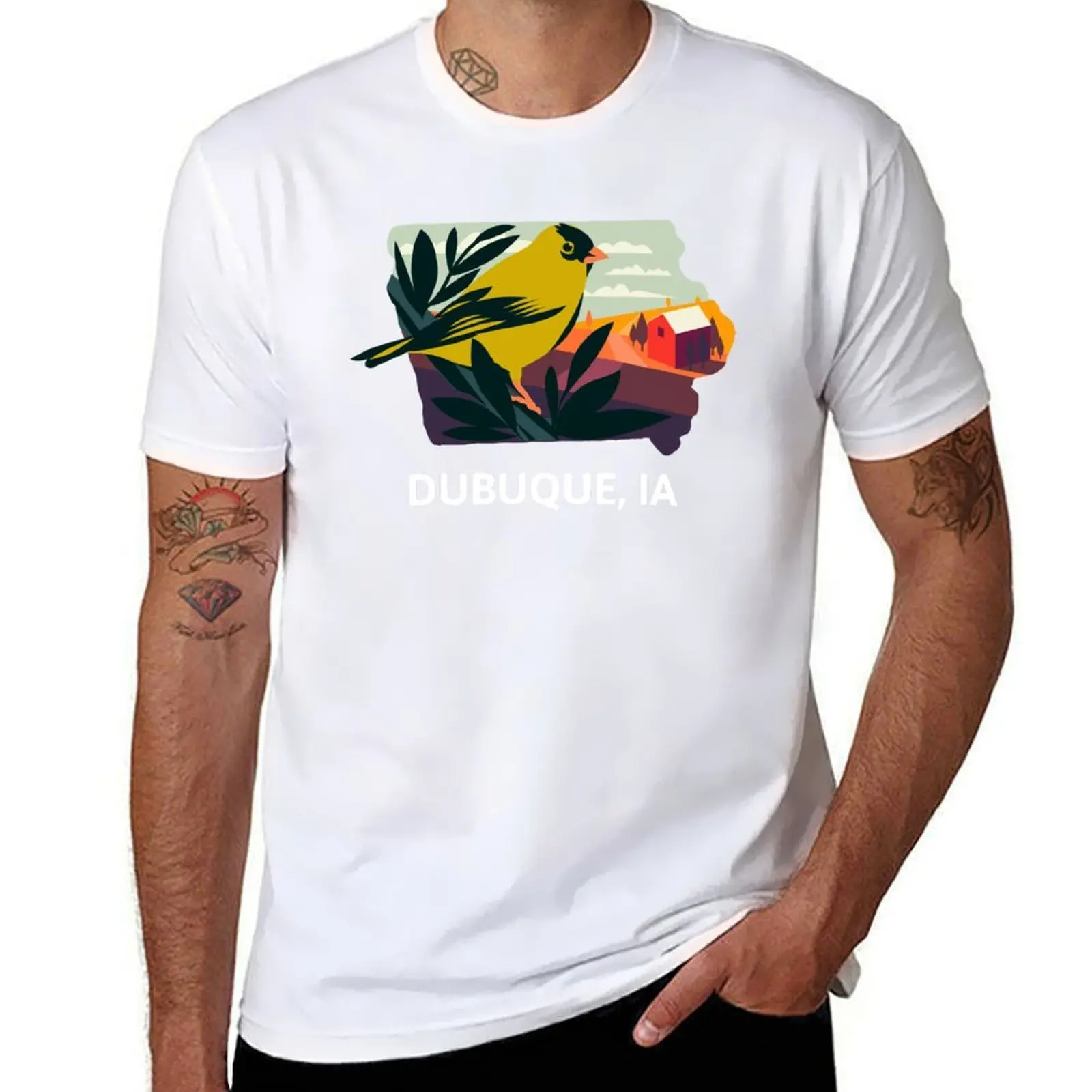 

Dubuque, IA T-Shirt t shirts for man slim fit man t shirt cotton high quality T-Shirt