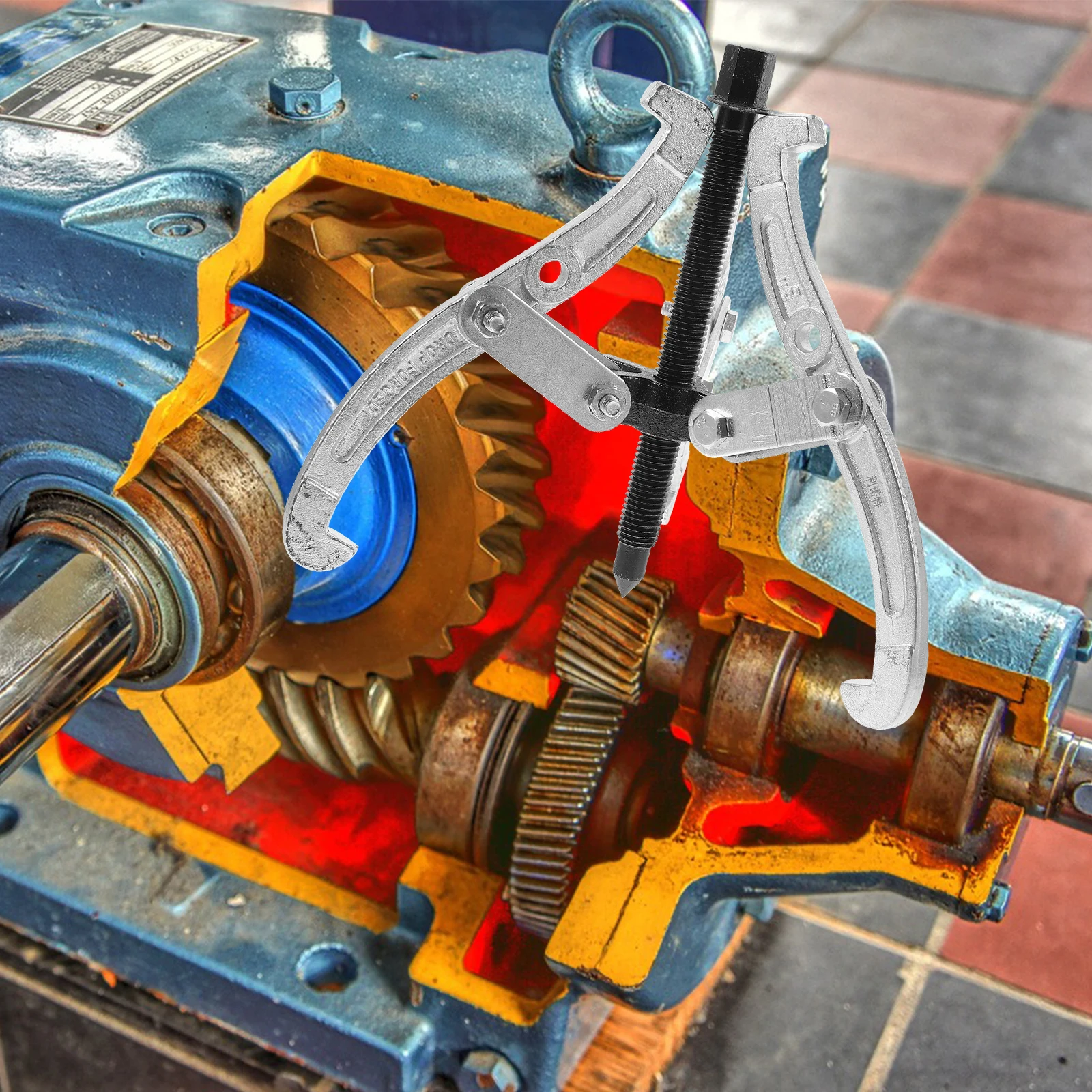 

Three-Jaw Puller 200# 8 Inch Random Color Durable Steel Bearing Gear Removal Tool Creative Design Structure Labor-Saving