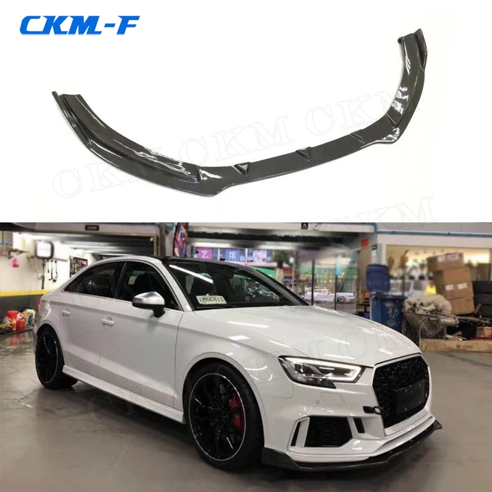 Carbon Fiber Front Bumper Lip Spoiler Chin Body Kits Accessories for Audi A3 RS3 Not A3 S3 2017 2018 Car Styling