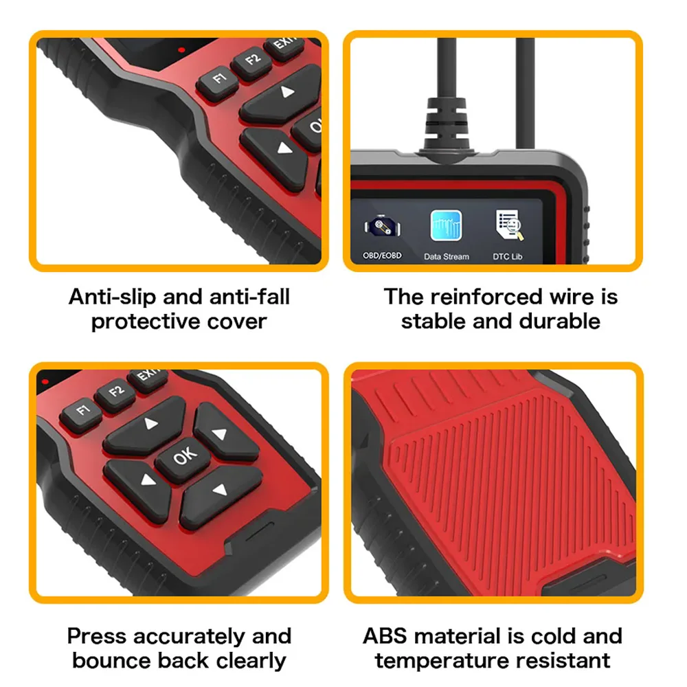 V519 سيارة obd2 الماسح الضوئي أداة تشخيص رمز قارئ سيارة جهاز قياس الجهد الكهربائي محرك خطأ رمز الماسح الضوئي شحن تستر أداة تشخيصية