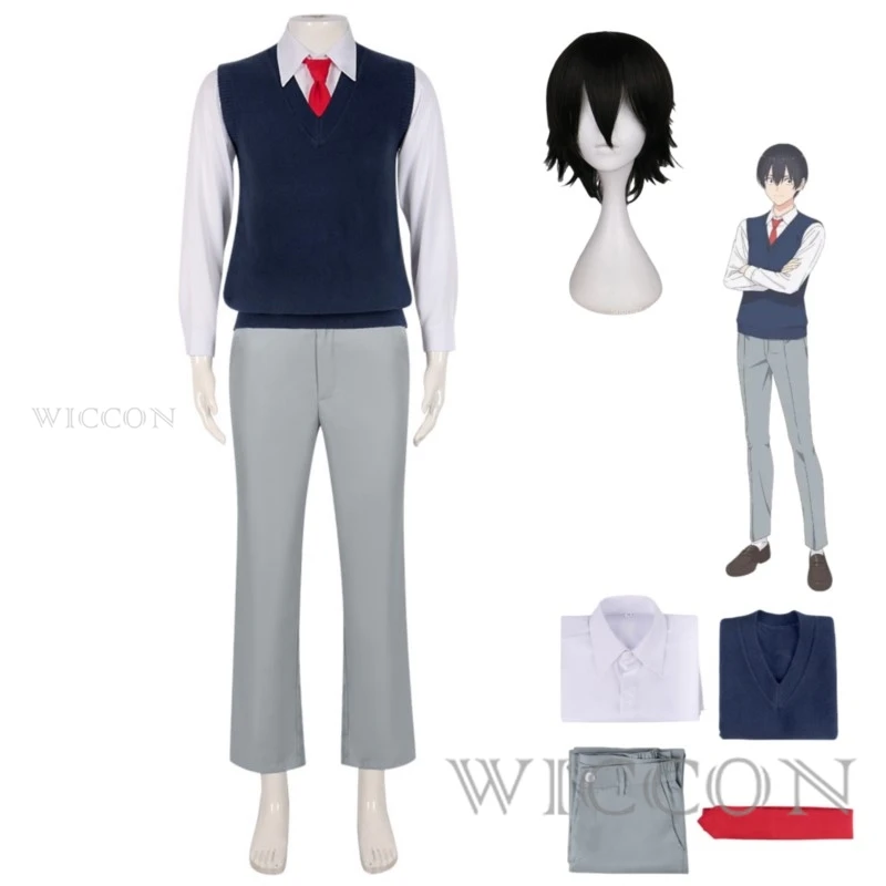 New Anime 2.5 Dimensional Seduction Okumura Masamune Cosplay Costume Japanese School Uniform Sweater Vest Man Campus Suit