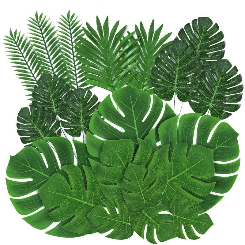 Feuilles de Palmier Artificielles, Fausse Plante Tropicale, Luau d'Hawaï, Décoration de Fête d'Anniversaire et Mariage, Décor de Table de Maison, Thème Safari et Jungle, Collection Été