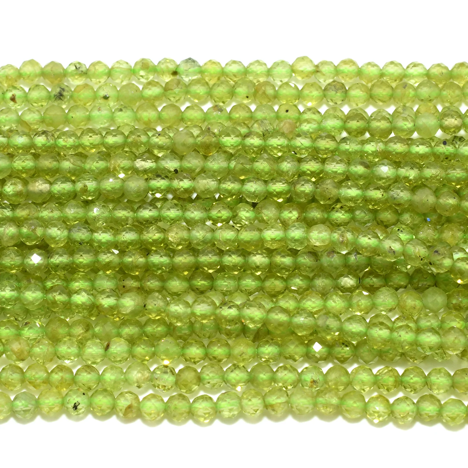 Natural Peridot / Olivine Faceted Round Beads 3.2mm