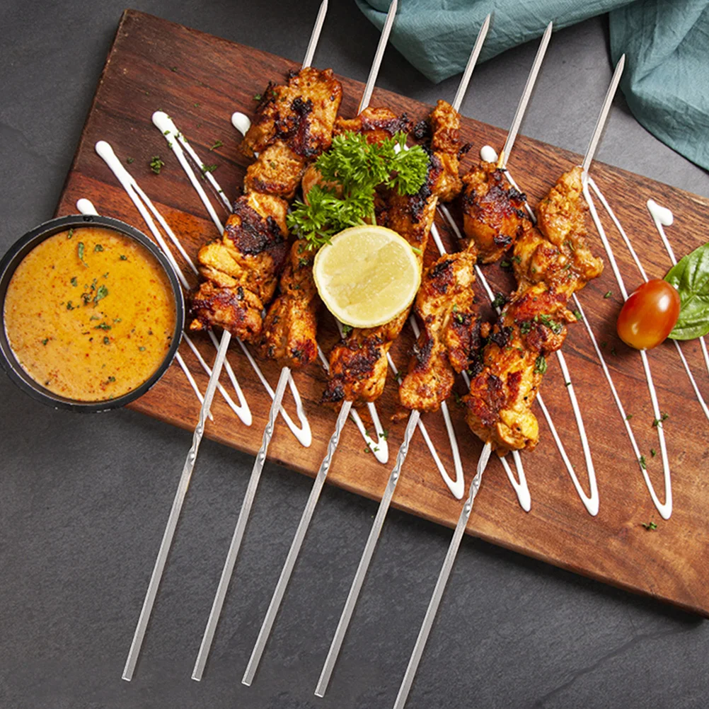 

20pcs Stainless Steel BBQ Skewers 30cm 3 5mm 1 8mm Reusable Metal Grilling Sticks for Outdoor Camping Picnic Kitchen Bar Tools