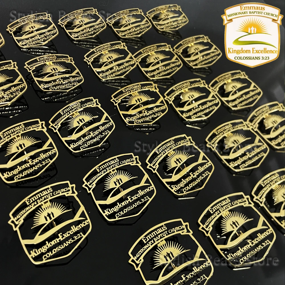 Personalized Church Image Custom Brooch Custom Logo Stainless Steel Jewelry Brooch Support Design Drawing And Wholesale Custom