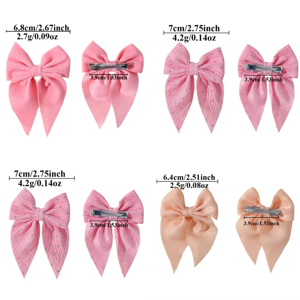 4PCS/Set Kids Fashion Bow Hair Clip Children's Cute Party Dressing Daily Wear Decoration Teenagers Kids' Hair Accessories Gifts