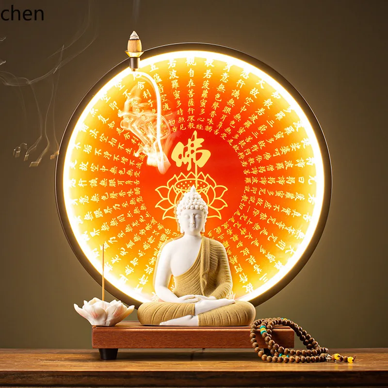 DSA  ceramic sakyamuni buddha tathagata amitabha  home  decoration living room entrance backflow incense ornament