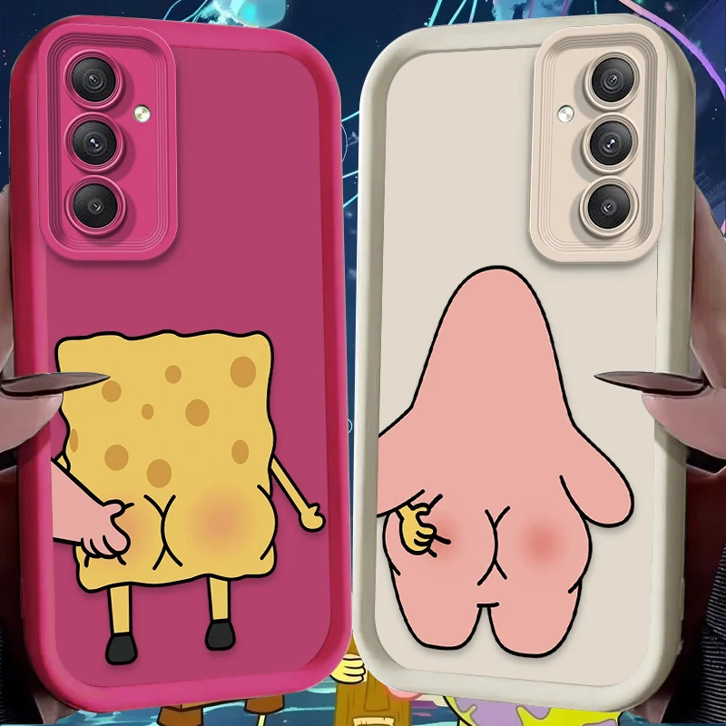 Cute SpongeBobs Patrick Star Case for Samsung Galaxy A55 A35 A25 A15 A05 A05S 5G A24 A13 A23 A12 A22 A32 A52 A52S A71 A72 A51 4G