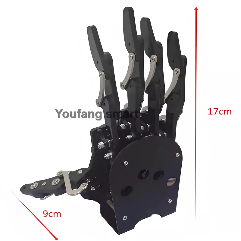 Nuovo assemblato 5 Dof Robot a mano con retro in metallo Robot umanoide Dito bionico Manipolatore meccanico Artiglio Mano robot programmabile