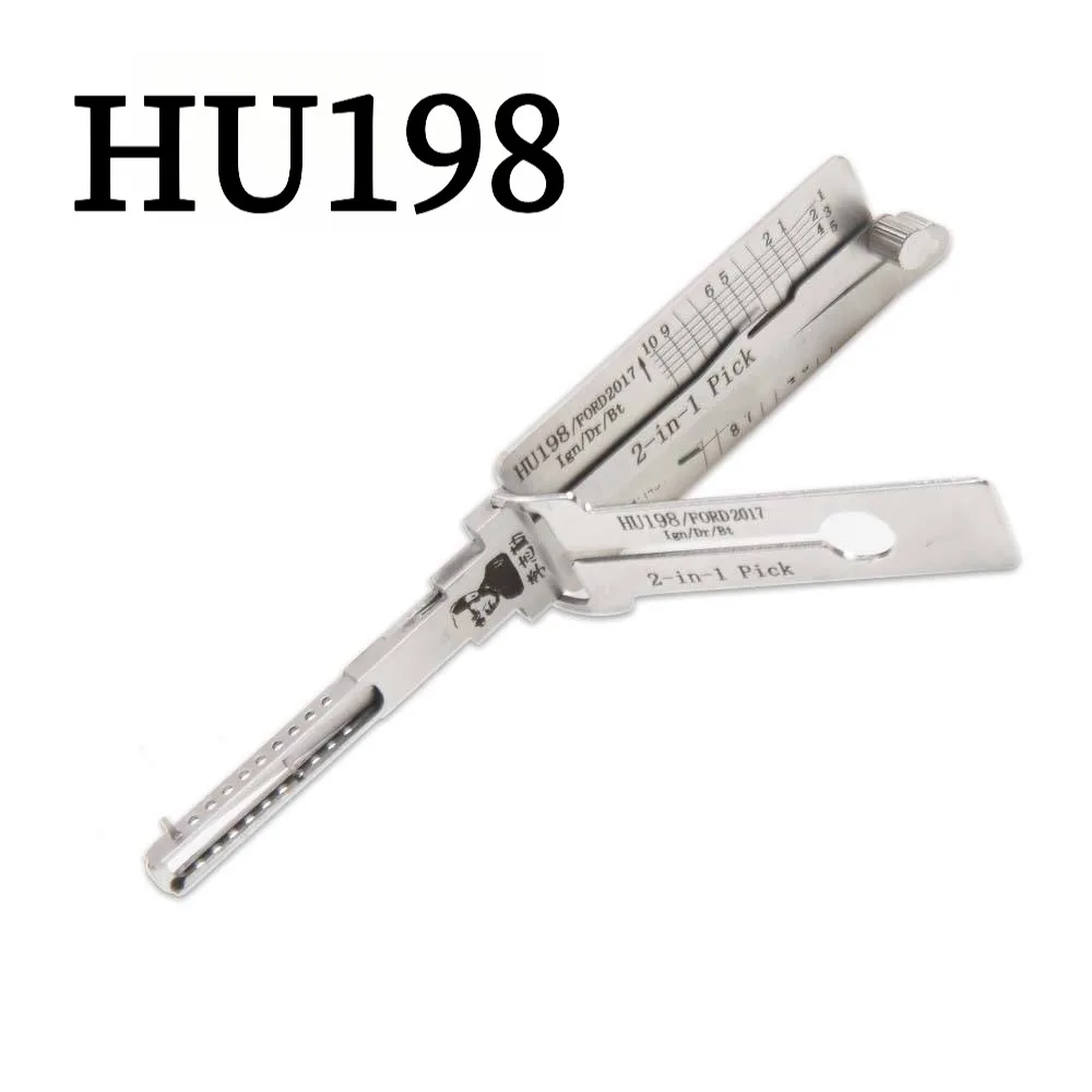 LISHI HU198 2 In 1 Lock Pick Decoder Tool For Ford 2017+ Focus Mondeo Kuga Auto Door Locksmith Unlocking Repair Tool