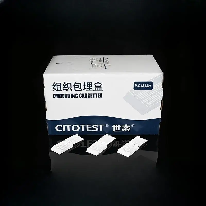 250Pcs/Box Lab POM Material Tissue Cartridge Embedding Slice Box White Dehydration Box Tissue Cassette