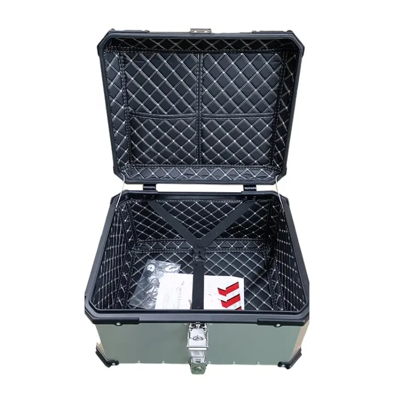 Fabrik Heißer Verkauf 100L Silber X Design F2-MOTO Motorrad Aluminium Top Case Metall Box Motorrad