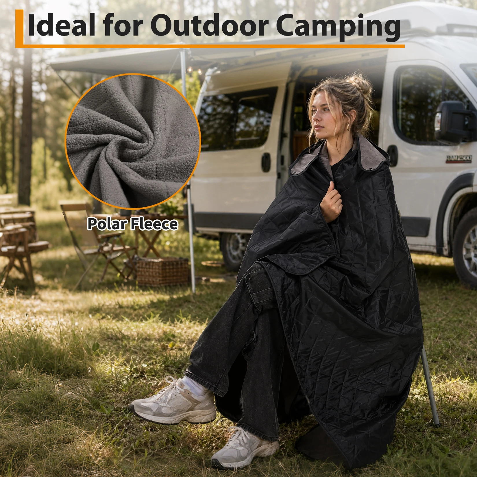 Hooded Camping Blanket, 78.74