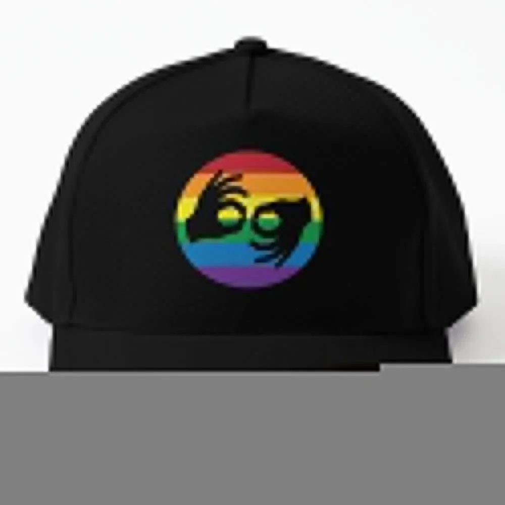 ASL LGBTQ Rainbow American Sign Language Interpreter Symbol Hands Baseball Cap dad hat black Hat Man Women'S