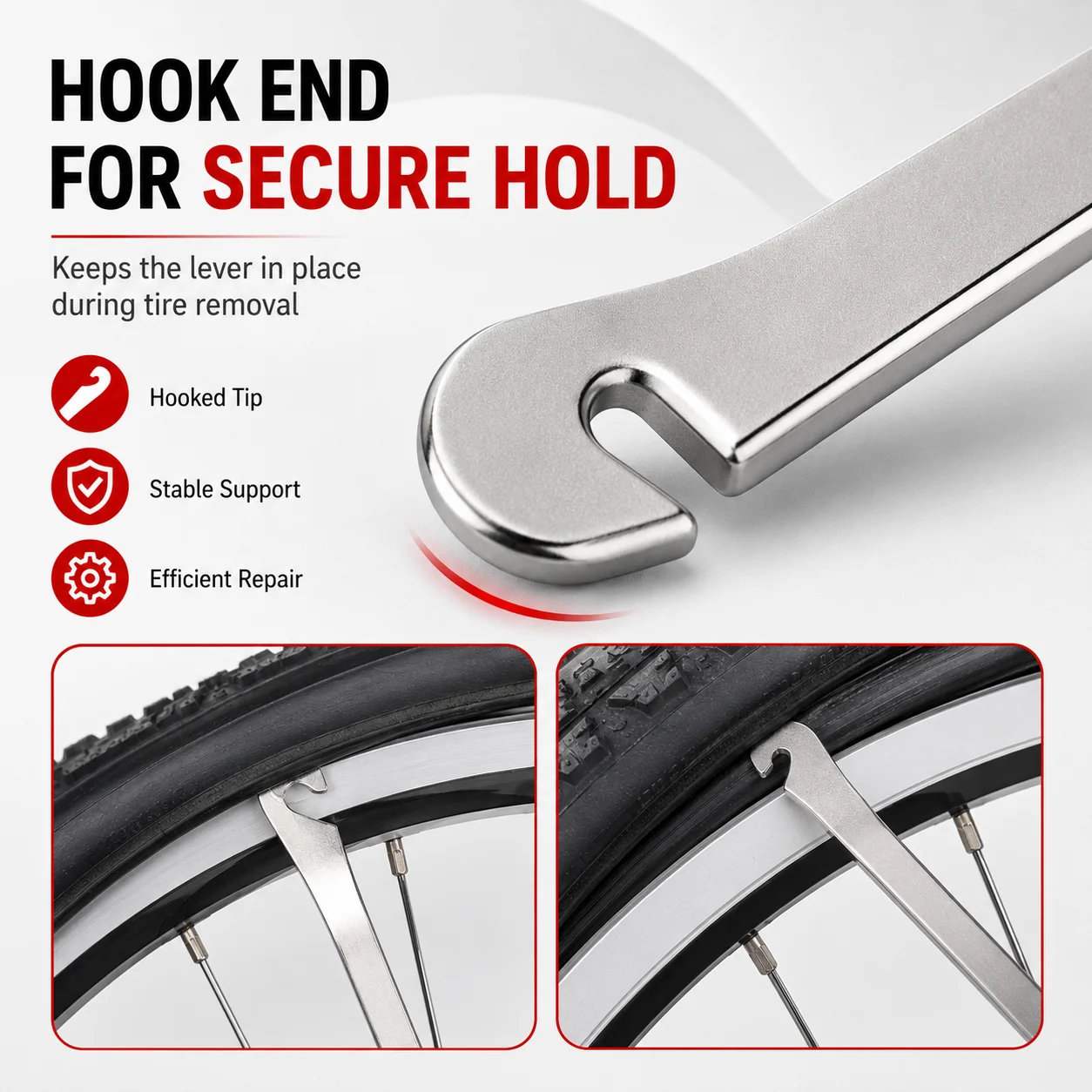 PINMOAP 1/3PCS Bike Tire Levers Bicycle Tire Removal Tool Durable Pry Bar Fit MTB Road Bike Motorcycle Repair Cycling Accessorie