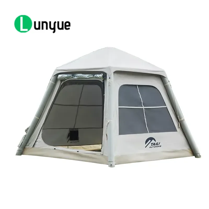 Large Space Inflatable Camping Tent Waterproof Outdoor Canopy Air Tent for Family Hiking Beach Picnic Easy Setup Shelter