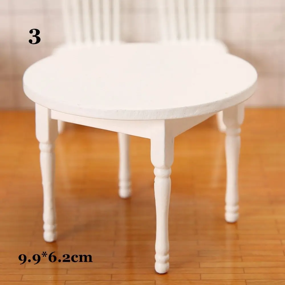 9 Styles 1/12 Dollhouse Accessories Wooden Table Simulation chair  House Decoration Table Furniture