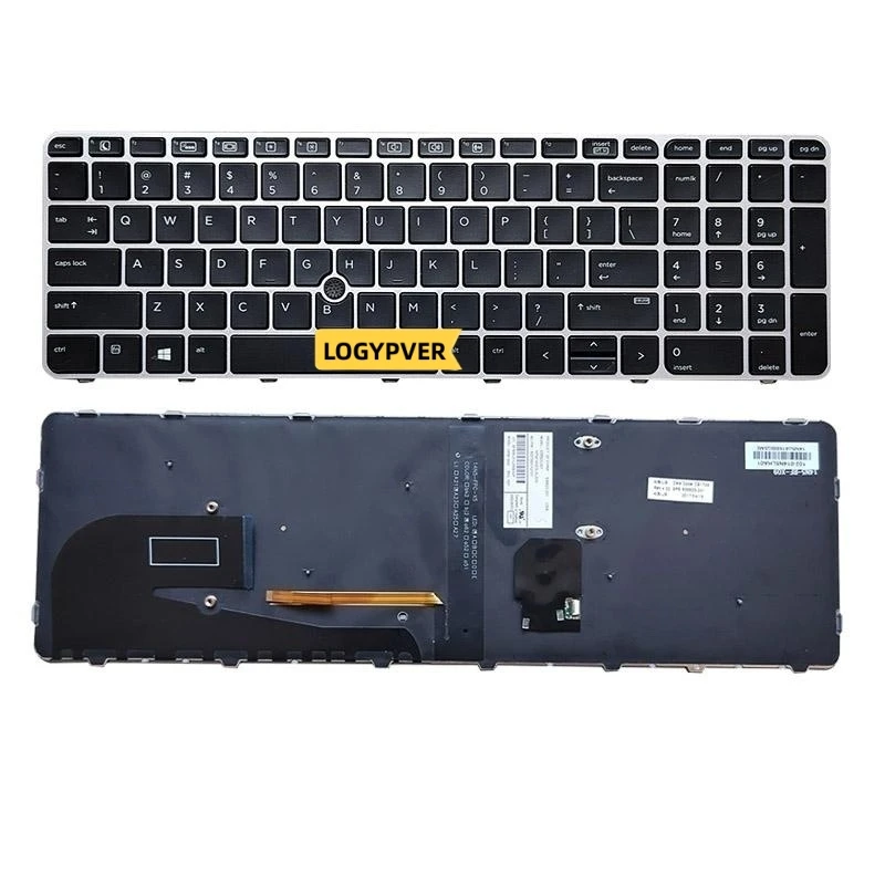 

US Keyboard For HP EliteBook 850 G3 850 G4 755 G3 755 G4 ZBOOK 15U G3 English Laptop Point Backlit HPM14N5 Silver