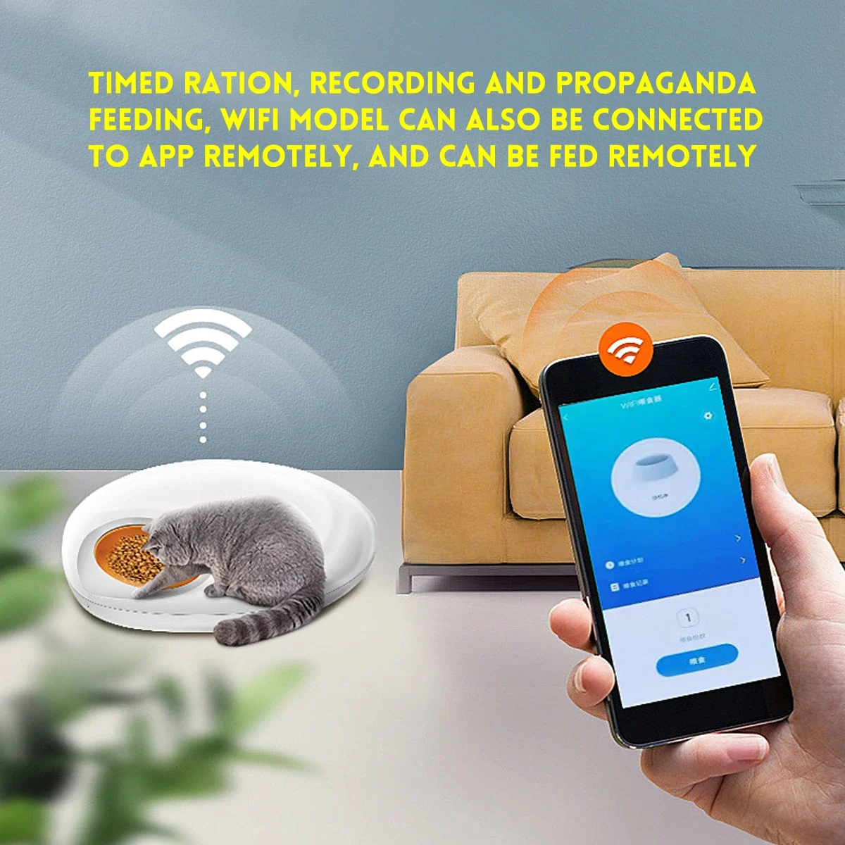 5 Meal Automatic Pet Feeder WiFi Smart Rotatable APP Timed Ration Dogs Food Dispenser For Cat/Dog