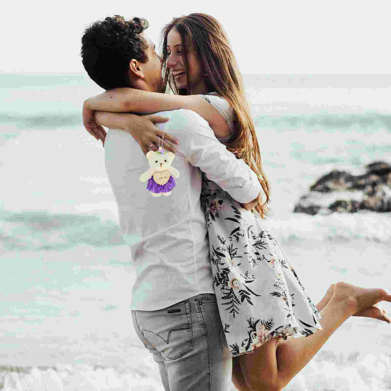 4 個のウェディングクマの装飾品 PP 綿の装飾花束人形ペンダント小さなクマの花卒業シーズンアクセサリー