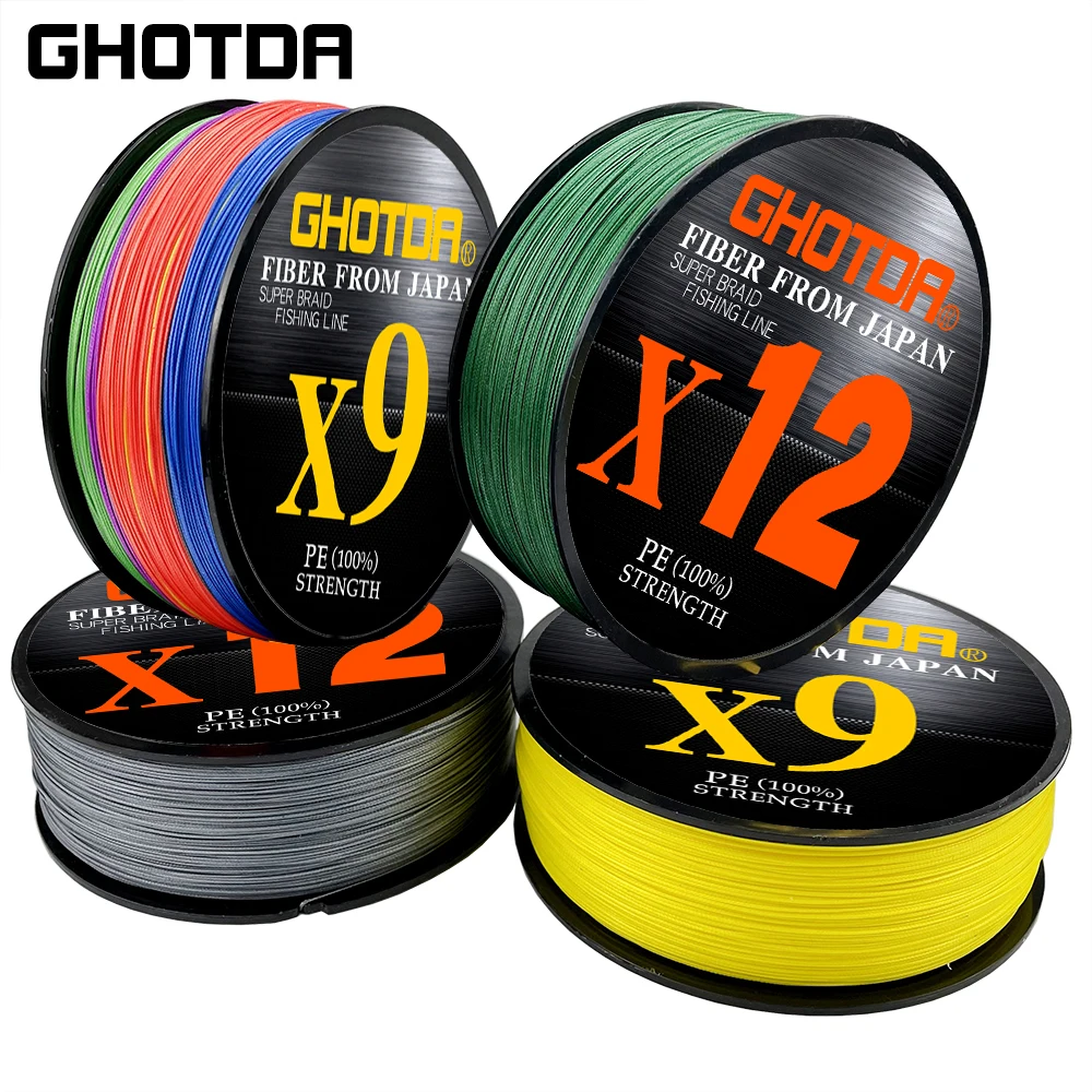 Ghotda Original Fishing Line 12X 9XMultifilament 100M Carp Fishing Japanese Braided Wire PE line Japan Fabric 13.2-132LB