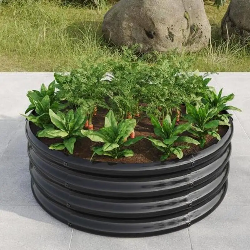 

32.08*11.4 Tall Round Raised Gar ed n Bed Metal Raised Beds is Vegetables Outdoor Garden Raised Planter Box Backyard Patio Plant
