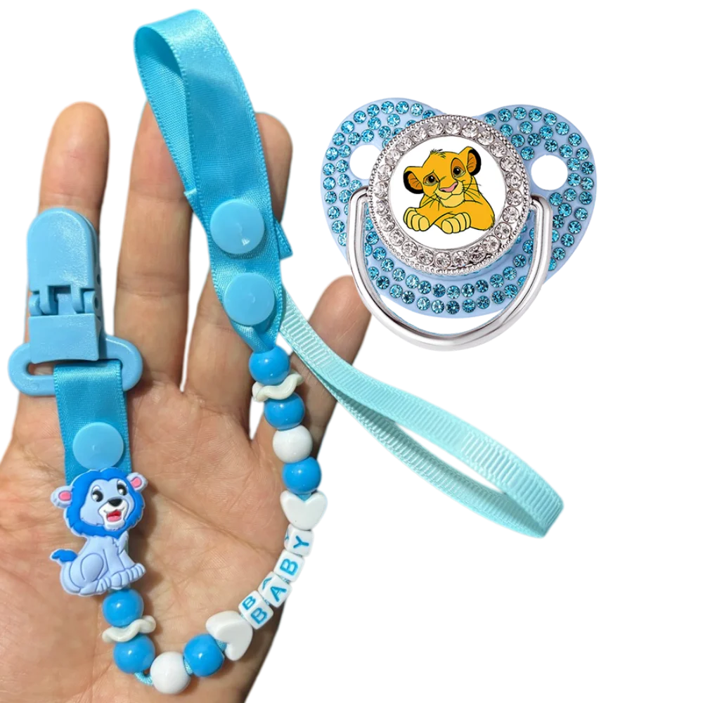 [Baby and Maternal Products] Cartoon-pattern baby pacifier newborn pacifier holder newborn feeding device baby chewable pacifier