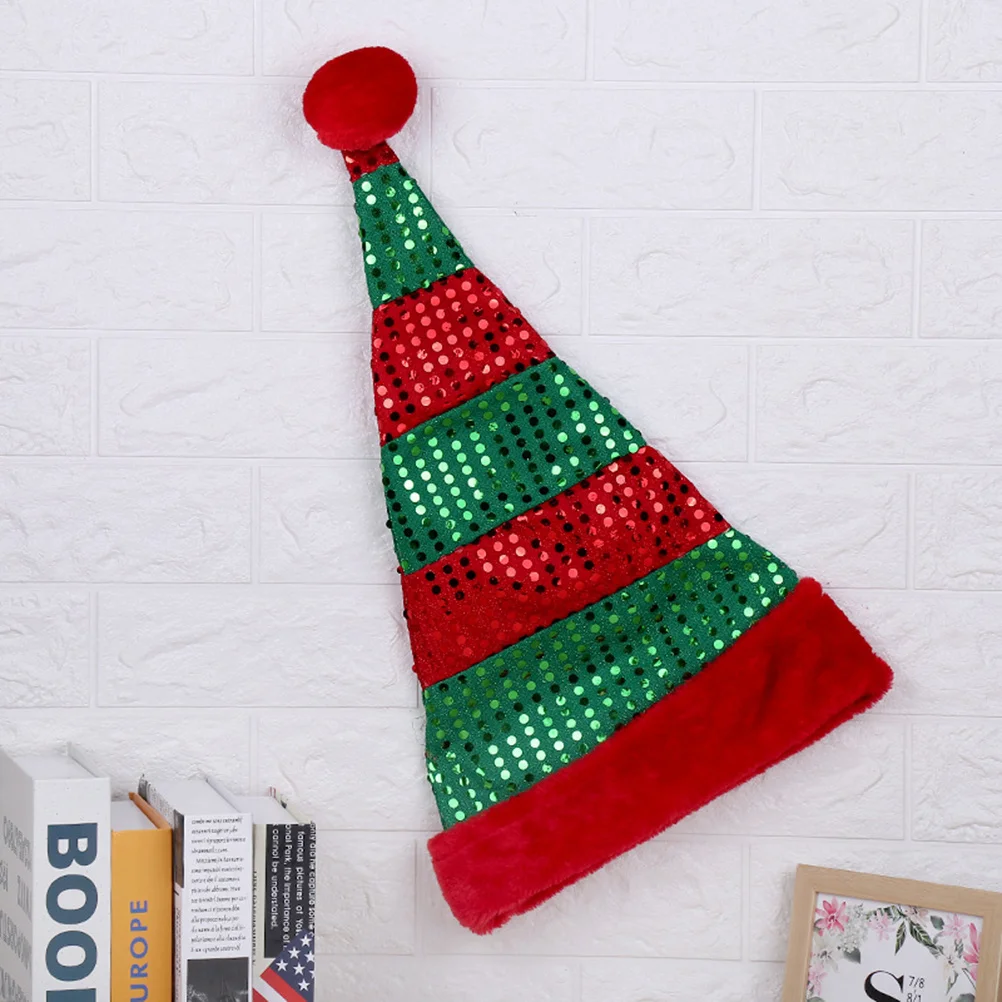 

Christmas Hats Sequined Santa Cap Holiday Party Decorations Festive Accessories Warm Costume Props Photo Booth Fun