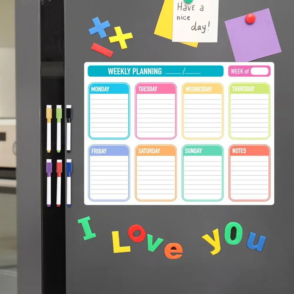 To-do List Board Grocery List Organizer Magnetic Message Board Weekly Planner Organize Home Kitchen with An Erasable Writing