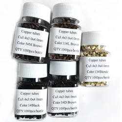 1000pcs 3.4x3.0x40mm Straight copper Ring Mini Locks Beads for keratin tip hair extension